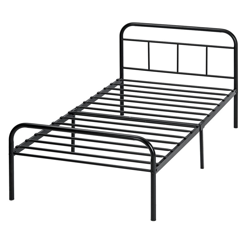 Gracie Oaks Twin Bed Frame with Headboard Single Bed Frames No Box